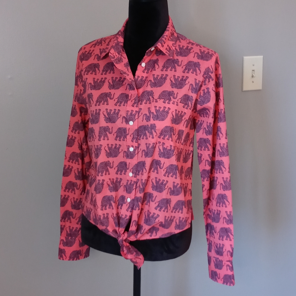 J. Crew Pink and Blue Button Down Shirt